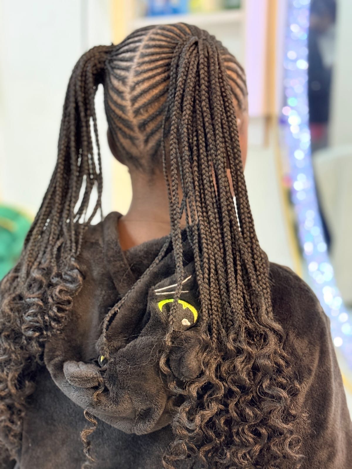 Hair braiding at Lizway Beauty Spa Nairobi
